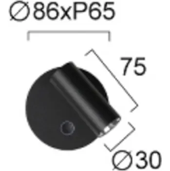 Lampička Viokef LED nástěnné světlo Tara, černá, Ø 9 cm, kov 1 x 4 W LED - Doprava zdarma