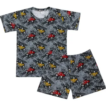 Bellatex Pyžamo krátký rukáv, krátké kalhoty Auta Žlutá,Červená,Šedá, rozměr 130