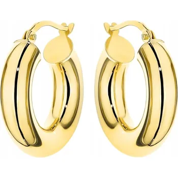 Náušnice ZLATÉ dámské NÁUŠNICE s anglickým zapínáním Au 585 Široké Kruhy 14k