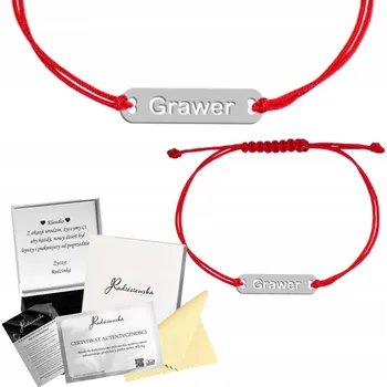 Náramek Náramek s s gravírováním destička stříbro 925 šňůrka