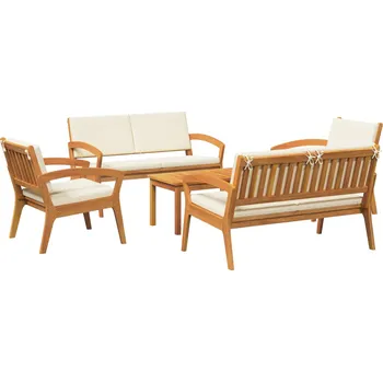 Zahradní pohovka zahrada-XL Bistro souprava s polštářem 5 pcs Hnědá Polyester 3328617