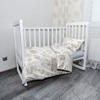 Povlečení Sablio Mikroplyšové dětské povlečení do postýlky Dětská doprava - 120x90 / 40x60