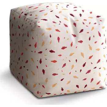 Taburet Sablio Taburet Cube Barevné podzimní listí: 40x40x40 cm
