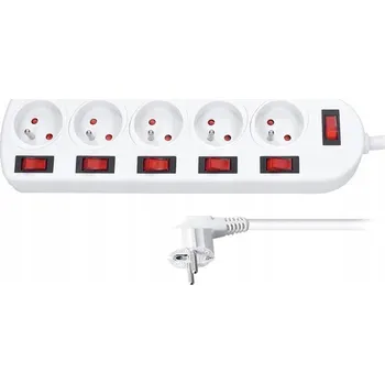 Napájecí kabel Soligth PP144 - Prodlužovací kabel s vypínači 3 m