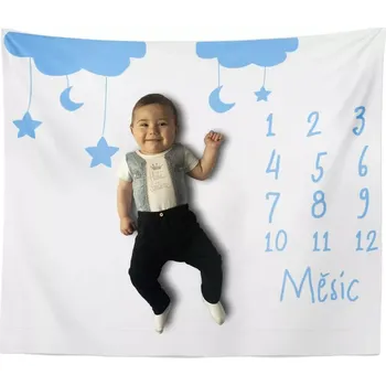 deka Sablio Milníková deka Noční obloha modrá: 100x100 cm