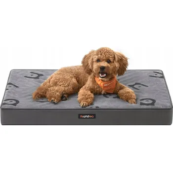 Pelíšek pro psa PELÍŠEK DLA PSA PĚNA S VOŠTINOVOU STRUKTUROU 76 x 51 x 8 cm ŠEDÝ
