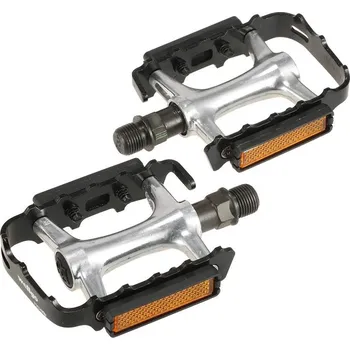 Pedál na kolo Platformové pedály Wellgo LU-M21 MTB Trekking Cross černé stříbrné stříbrný