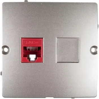 Elektrická zásuvka Internetová zásuvka nástěnná Kontakt-simon stříbrná