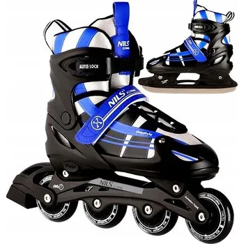 Kolečkové brusle NILS EXTREME Kolečkové Brusle 2v1 Nastavitelné S Vyměnitelným Podvozkem ABEC7 Pro Mládež L