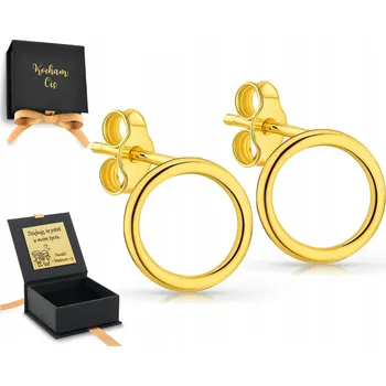 Náušnice NÁUŠNICE KRUHY ZLATÉ KOLEČKA OKROUHLÉ 925 BEZ KAMENŮ