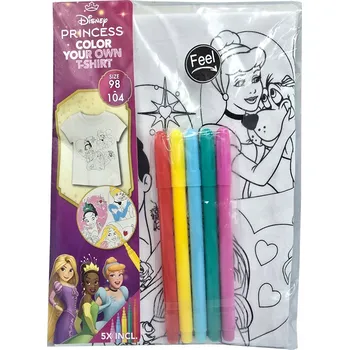 Vybarvi si vlastní tričko Disney Princess 98-104 + fixy na textil