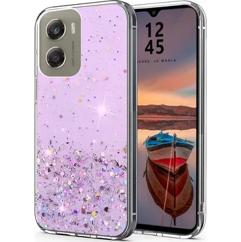 Pouzdro na mobilní telefon POUZDRO ZADNÍ KRYT GLITTER CASE BROKAT PRO MOTOROLA G06 POWER 2x SKLO