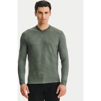 Pánský svetr Pako lorente svetr zelený s výstřihem do V, velikost XL