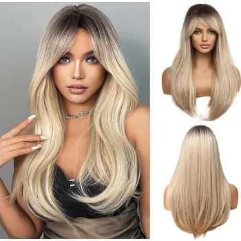 Paruka Esmee Paruka s ofinou Dlouhé Syntetické Vlasy Ombre Blond 60 cm