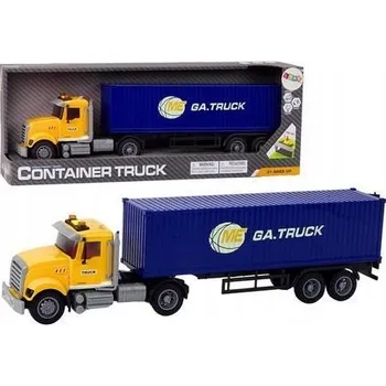 autíčko Nákladní auto TIR návěs kontejner Světla Zvuky Pohon Žlutá