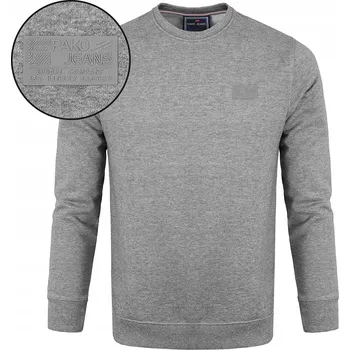 Pánská mikina Pánská mikina bez kapuce Tepláková Basic Zateplená ŠEDÁ melanž 3XL Pako Jeans