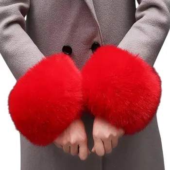 Podprsenka Kožešinové manžety - Červená KP-37723