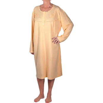 Body Velká teplá froté noční košile Vlastina 5XL světle oranžová