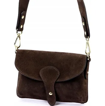 Kabelka Vera Pelle dámská kabelka přes rameno z pravé kůže, semišová kabelka