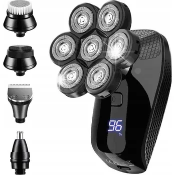 Holicí strojek KENSEN HOLICÍ STROJEK S HLAVICÍ 7D ZASTŘIHOVAČ KARTÁČ MASÁŽNÍ PŘÍSTROJ 5V1 IPX6