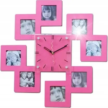 Hodiny Nástěnné hodiny s rámečkem rámeček, 8 fotografií