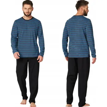 Pánské pyžamo Key Pánské pyžamo bavlněné, dlouhé, s dlouhým rukávem, velikost XXL