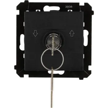 vypínač Vypínač žaluziový časový, na klíč, 3 polohový, řazení 1-0-2, 5 A / 230, Simon 55 TPZK.01/149, černá metalizovaná