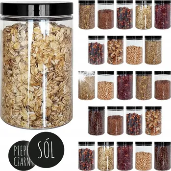 Sklenice Sklenice na koření 400ml dózy na uskladnění zavařovací sklenice PET 24 ks