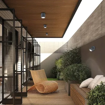 Lampička Viokef LED venkovní stropní bodové světlo Andria, tmavě šedé, Ø 9 cm, kov tmavě šedá LED 13 W celkem - Doprava zdarma