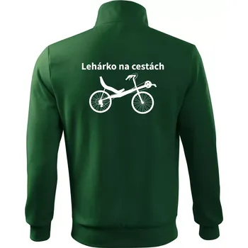 Pánská mikina Lehárko na cestách - Mikina bez kapuce Adventure - M ( Lahvově zelená )