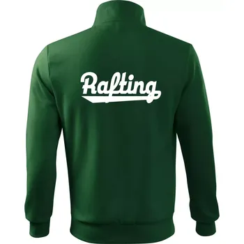 Pánská mikina Rafting nápis - Mikina bez kapuce Adventure - M ( Lahvově zelená )