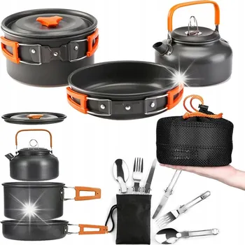 Sada nádobí SADA TURISTICKÉHO NÁDOBÍ HRNCE KONVICE PÁNEV