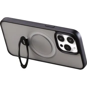 Pouzdro na mobilní telefon Joyroom JR-BP004 Magnetické ochranné pouzdro s držákem pro iPhone 15 (černé)