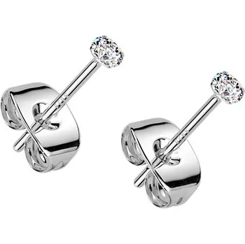 Šperk Šperky4U Stříbrné náušnice na puzetu - zirkony 2 mm - HB8341-2