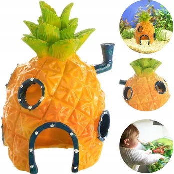 Obraz DEKORACE DO AKVÁRIA DOMEČEK SPONGEBOB PRO RYBIČKY ÚKRYT ANANAS 12 cm