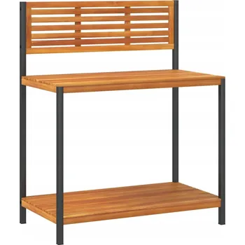 Zahradní stůl Zahradní pracovní stůl, 90x50x110 cm, akáciové dřevo a ocel