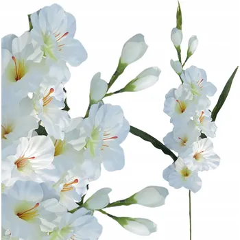 umělá květina BÍLÁ VĚTVIČKA MEČÍK UMĚLÉ KVĚTY KYTICE VÁZA DEKORACE 64cm