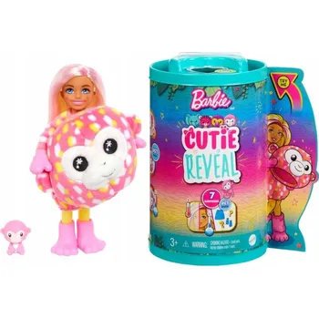 Panenka Mattel Barbie Cutie Reveal Chelsea Džungle - Opice HKR14