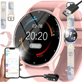 Hodinky HODINKY CHYTRÉ HODINKY PRO DÍVKU HOVORY SMS POLSKÉ MENU 2 ŘEMÍNKY