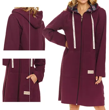 Dámský župan ŽUPAN Mikina Doctor Nap 7107 XL / 42 Bordó (Vínová)