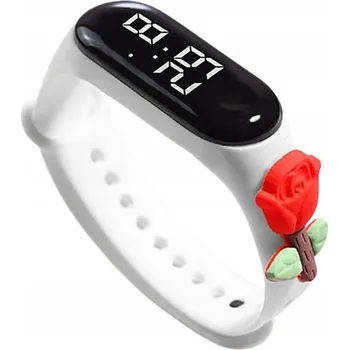 Hodinky Elektronické chytré hodinky RŮŽE pro děti, dětské, náramkové hodinky KVĚTINA s růží