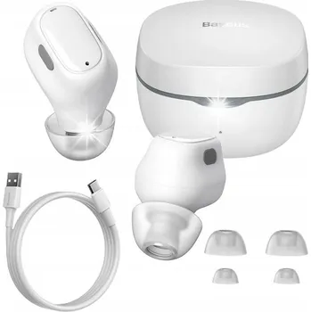 Sluchátka Baseus Bílé Bezdrátové Sluchátka do uší Bowie WM01 Bluetooth 5.3