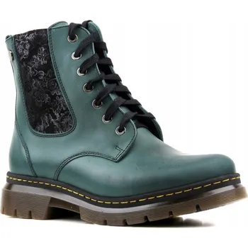 Dámská zimní obuv DÁMSKÉ TRAPERY HELIOS 528 ZELENÉ, ZATEPLENÉ KŮŽÍ