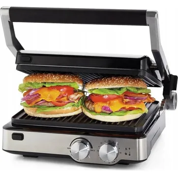 Kuchyňský gril Elektrický panini gril Ariete Grill & Taste stříbrný/šedý 2000 W