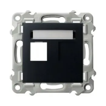 Elektrická zásuvka OSPEL SZAFIR UNIVERZÁLNÍ RÁMEČEK PRO JEDNOTLIVOU ZÁSUVKU KEYSTONE, ČERNÝ