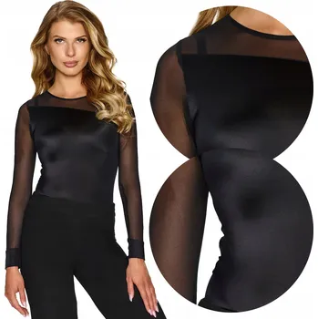 Body Elegantní a klasické BODY 256 s dlouhým rukávem - ČERNÉ, 38 LUPOLINE