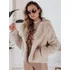 Dámský kabát DStreet Glamfluffy TY4984 béžový, XL