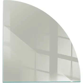 Krbová kamna Skleněná podložka pod kamna s grafikou, šedo-zelená, 1/4 kruhu, 100x100 cm