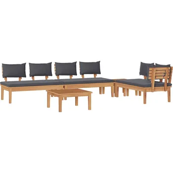 Zahradní sestava vidaXL Sada zahradních pohovek 5 pcs Hnědá a šedá [3356875]