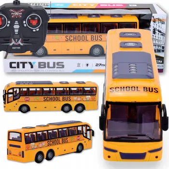 RC model auta ŠKOLNÍ AUTOBUS RC MĚSTSKÝ NA DÁLKOVÉ OVLÁDÁNÍ AUTOKAR 1:30 AKU+USB